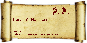 Hosszú Márton névjegykártya