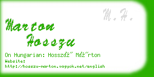 marton hosszu business card